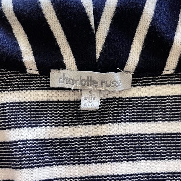 *SALE* Tailored Navy Striped Jacket Charlotte Russe - Picture 3 of 4